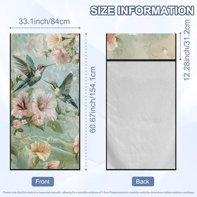 Hummingbird Flower Car Seat Towel Cover with Storage Bag Sweat Auto Front Seat Towel Cover Animal Hummingbird Car Seat Protector Auto Interior Accessories for Yoga Running Swimming Towels - Image 7