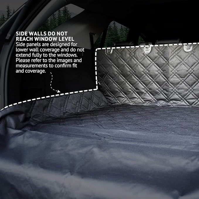 Bulldogology SUV Cargo Liner for Dogs 55"x106" Heavy Duty Pet Trunk Cargo Cover - Dog Car Seat Cover Waterproof Nonslip - Dog Hair, Muddy Paws, Scratches Cover Protector for Cars Vans (X-Large, Black) - Image 4