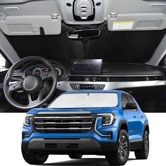 Windshield Sunshade for GMC Terrain 2025-2026 Sun Shade 4 Layers | Upgrade Blocks UV Rays Custom Fit Terrain 240T Car Window Shades Front Windshield Keep Cool Foldable Car Accessories by ZOIBVCARSUNSHADE