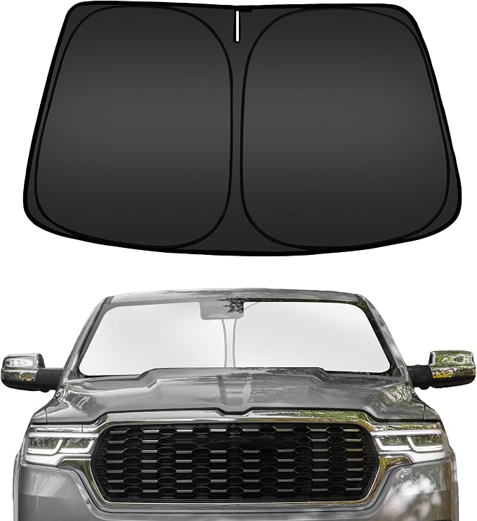 ARISMOTOR Windshield Sun Shade for Ram 1500 Tungsten 2025-2027 | Custom Fit, Foldable Front Window, Block UV Rays, Keep Car Cooler by ARISMOTOR
