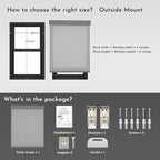 Persilux Light Filtering Roller Shades for Window Blinds,Cordless,Linen Fabric,Thermal Insulated Fabric UV Protection Shades for Home,Office,Bedroom,Door,Light Filtering-Grey,18" W X 64" H - Image 7