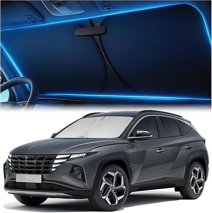 Magnelex Windshield Sun Shade for Hyundai Tucson 2022 2023 2024 2025 2026, Foldable Car Window Sunshade, Heat & UV Visor Cover, Reflective Front Shades Accessories by Magnelex