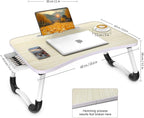 Fayquaze Portable Foldable Laptop Bed Desk with Storage Drawer and Cup Holder - Lap Desk Laptop Stand Tray Table for Eating, Reading and Working - Image 8