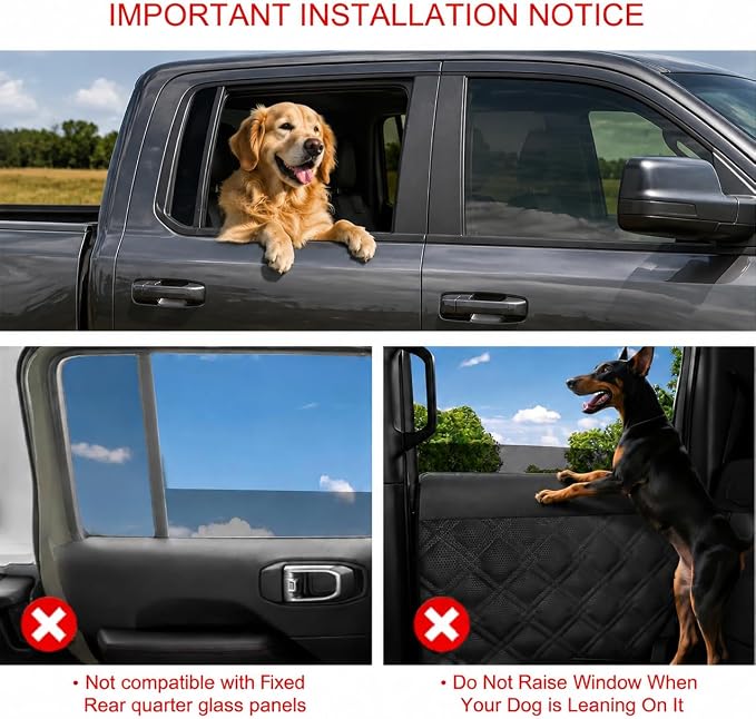 Surfcabin Car Door Protector for Dogs,Trucks & Large SUVs,20% Larger,2 Pack | Thickened Waterproof Fabric, No Tint Damage, Full Door Panel Covers, Does Not Interfere with Window Rolling & Door Opening - Image 5