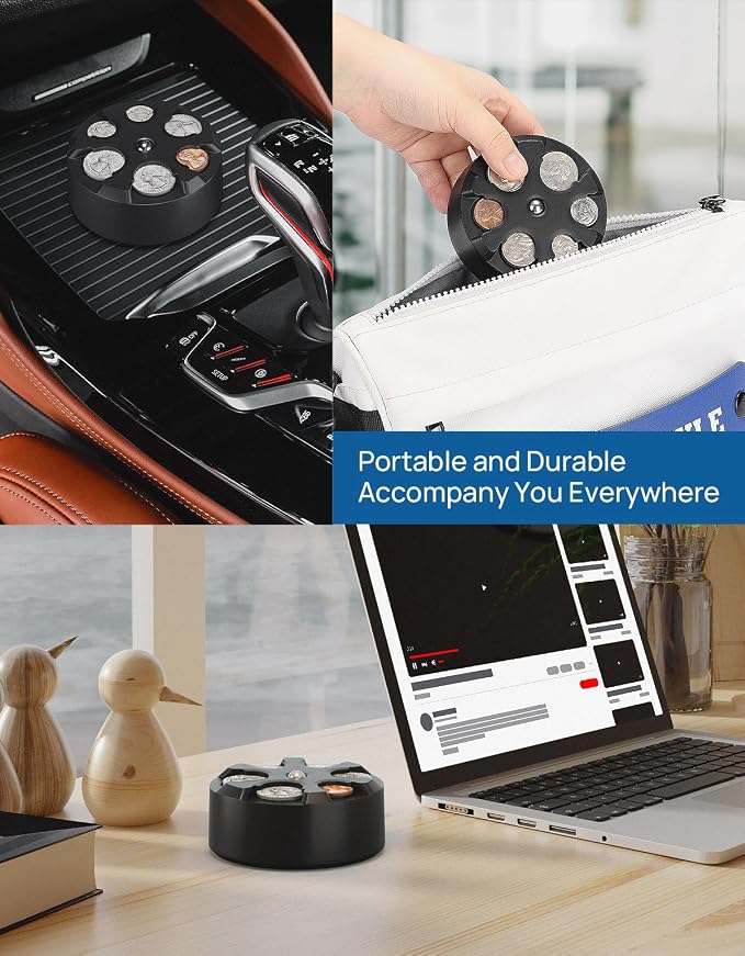 JOYTUTUS Universal Coin Holder, Large Capacity Coin Holder for Car, Portable Car Change Holder Coin Organizer, Car Trucks Accessories, Coin Sorter for Car & Wallet & Pocket - Image 2