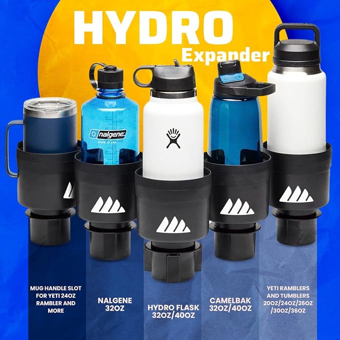 Integral Car Cup Holder Expander for Hydro Flask & Large Water Bottles | Adjustable base with rubber tabs holds most 32-40oz water bottles, Hydro Flask, Nalgene & oversized cups - Image 4