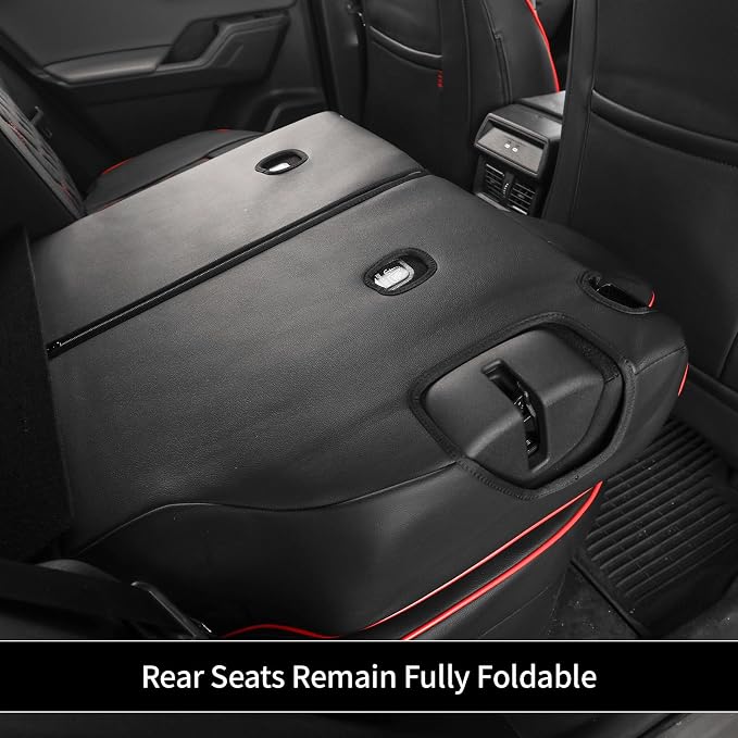 EKR Rav4 Seat Covers Custom Fit for Toyota Rav4 (Hybrid) LE/XLE Premium 2026, Leather Car Seat Cover Full Set for SUV,Faux Leather(Black with Red Piping) - Image 7