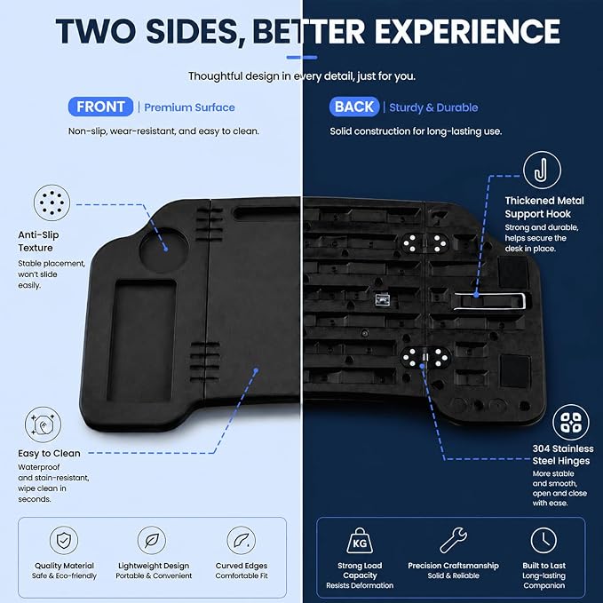 Car Desk for Tesla Model 3 Y, Foldable Tesla Desk for Laptop, Car Table Tray for Tesla Passenger Seat, Tesla Table Travel Tray for Kids, Food & Tablets, Tesla Tray Long Trip Essentials - Image 7