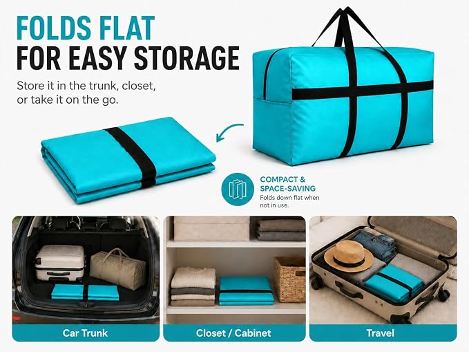 DoYiKe Large Storage Duffle Bag, Duffel Bag for Travel Black 80L - Image 6