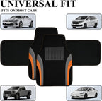 CAR PASS Leather Sporty Car Floor Mats Carpet, Universal Waterproof Automotive Floor Mat Fit for Sedans, Cars, Mid Trucks, Vans, SUV, Set of 4 (Black and Orange) - Image 5