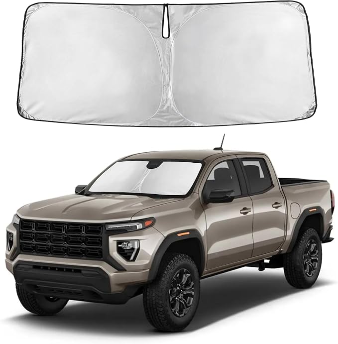 Autovir Windshield Sun Shade Fit for 2023 2024 2025 GMC Canyon | Sunshade, Front Car Window Shades Sun Visor, Blocks UV Rays & Heat, Car Accessories by Autovir