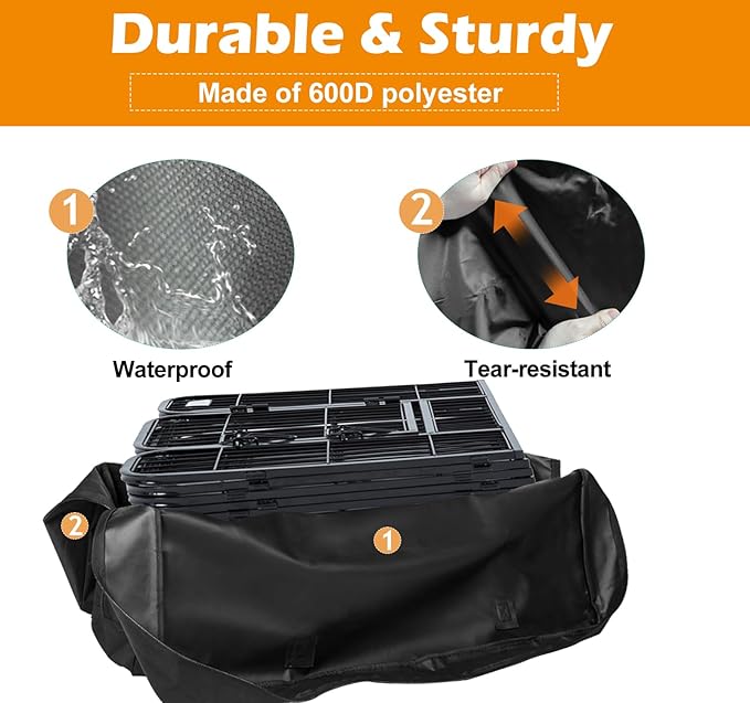 LWFCOEE Dog Playpen Storage Bag, 24/32/40 Inch Waterproof Heavy Duty Dog Fence Travel Bag with Handle for RV Trip, Fits 8 Panels Dogs Pen and 9 Stakes, 40.5"x28.6"x6.5" - Image 4