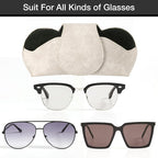 KINIVA White Car Visor Sunglass Holder Leather Glasses Case with Magnetic Closure - Image 4
