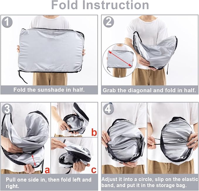 Car Windshield Sun Shade for Honda CR-V 2017-2022, Premium 310T Reflective Polyester UV Blocker, Lightweight Foldable Sun Visor with Storage Pouch - Image 8