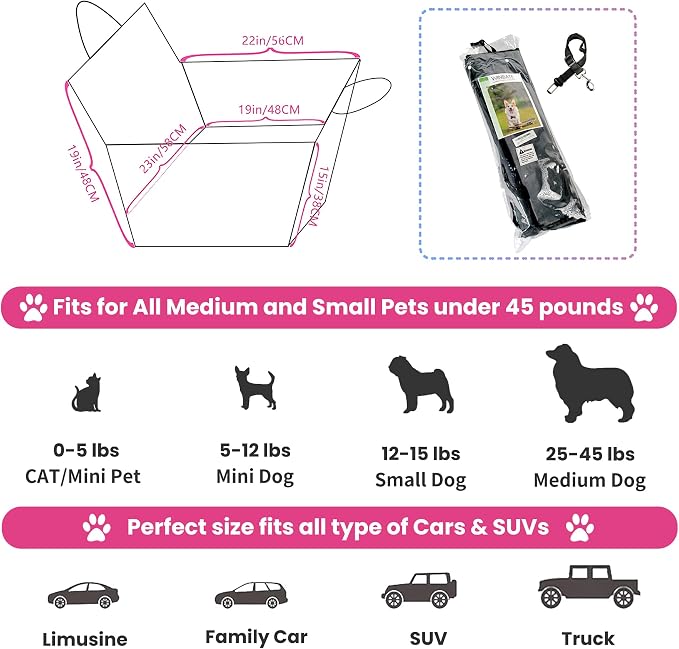 2PCS Car Door Protector for Dogs Pet Car Cover-Waterproof Scratchproof Nonslip Durable Machine Washable (2 Packs Universal Fit) (Cream) - Image 3