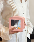 Small Clear Makup Bag, Clear Cosmetic Bags with Zipper Waterproof Small Travel Cosmetic Case Cute Make Up Pouch Mini Car Essentials for Women Travel Car Organizer (Mini Pink) - Image 2