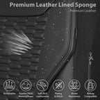 CAR PASS 3D Foam PU Leather Car Seat Covers Full Set,Luxury Breathable Faux Leather Seat Covers for Car,Anti Slip Universal Fit for SUVs Vans Sedan Truck Automotive,Armrest Airbag Compatible All Black - Image 6