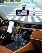 Cup Phone Holder for Car with Expandable Base, 2 in 1 Height-Adjustable Dual Cell Phone Holders Car Cupholder Mount, Friendly Fit Large Bottle & iPhone All Cellphone for Truck SUV | No Shake Design - Image 3