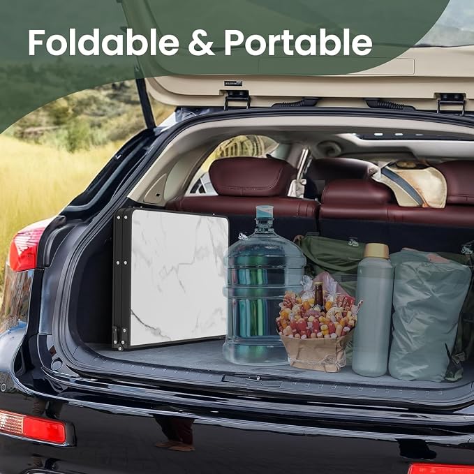 Titanker Folding Camping Table 3ft, Folding Picnic Table, Large Camp Table Portable with Extra Side Racks & Storage Net, Outdoor Patio Table, RV/Car Camping Essentials, Aluminum Light & Solid - Image 8
