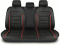 FH Group Back Seat Faux Leather Seat Cushion - Universal Fit, Rear Seat Covers for Cars with Rear Split Bench, Car Seat Cover for SUV, Sedan, Van, Red by FHGroup
