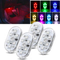Nilight 4 PCS 7 Colors Wireless Magnetic RGB LED Interior Lights | USB Rechargeable Universal Mini Sticky Footwell Ambient Atmosphere Reading Lamp with Touch Sensor, Portable Night Lighting by Nilight