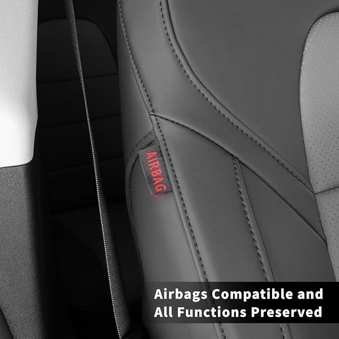 coverdream Custom Seat Covers for 2023-2026 Honda CR-V,Premium Faux Leather Car Seat Cover Set,Full Set Waterproof SUV Seat Protector,Armrest Covers Included(Black/Gray) - Image 3