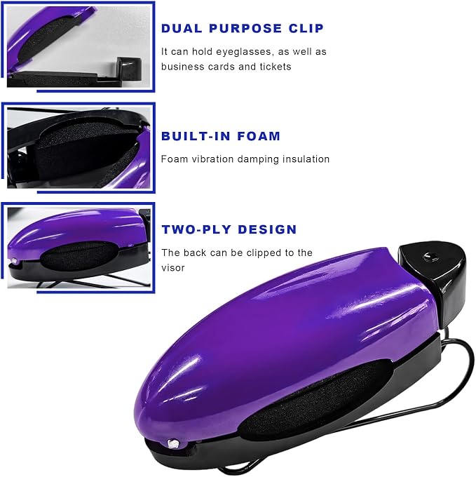 5 PCS Car Sun Visor Clips, Compact Auto Sunshade Sunglasses Clip Ticket Card Holder, Universal Sun Visor Organizer Eyeglasses Mount for Most Vehicles (Black+Green+Blue+White+Purple) - Image 3