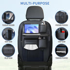 Car Backseat Organizer with Foldable Table Tray,Hanging Storage Bag with Touch Screen Phone Holder,Premium PU Leather Material,Compatible with Most Vehicles,Inner Car Accessories - Image 3