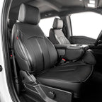 F150 Raptor Seat Covers 2017-2020 SuperCrew Custom Fit Full Set | Fits 2017-2020 Ford F150 Raptor SuperCrew with Waterproof Faux Leather Covers and Airbag Compatibility for Truck Protection by Custaura