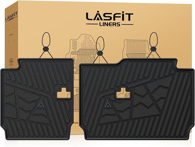 LASFIT Seat Back Mats for Jeep Gladiator JT 2020-2025 2026 | Rear Trunk Backrest Protectors, All Weather, TPE, Custom Fit Mats, Accessories, Black by LASFIT