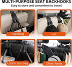 Car Seat Headrest Hooks for Purses and Bags, 4-Pack Heavy Duty Car Seat Hooks with Anti-Slip Pad, Universal Car Backseat Organizer Hanger Accessories for Grocery Bags (Black) - Image 4