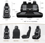 Coverado Seat Covers, Premium Nappa Leather Car Seat Covers Front Seats, Waterproof Car Seat Protector with Lumbar Support, Front Driver Seat Covers Universal Fit for Most Cars (Black&Gray) - Image 5