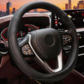 HOTOR Car Leather Steering Wheel Cover, Universal 14.5"-15",Black | Universal Car Accessory for Diverse Cars, Car Steering Wheel Cover with Anti-Slip Lining, Full Protection, Easy Installation by HOTOR