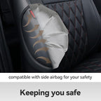 Faux Leather Seat Covers for 2022-2026 Toyota Corolla Cross,Non-Hybrid | Full Set Suv Seat Cushion for Corolla Cross L/XLE/LE,Luxury Waterproof Car Seat Protector,Factory Look,Black-Diamond - Image 7