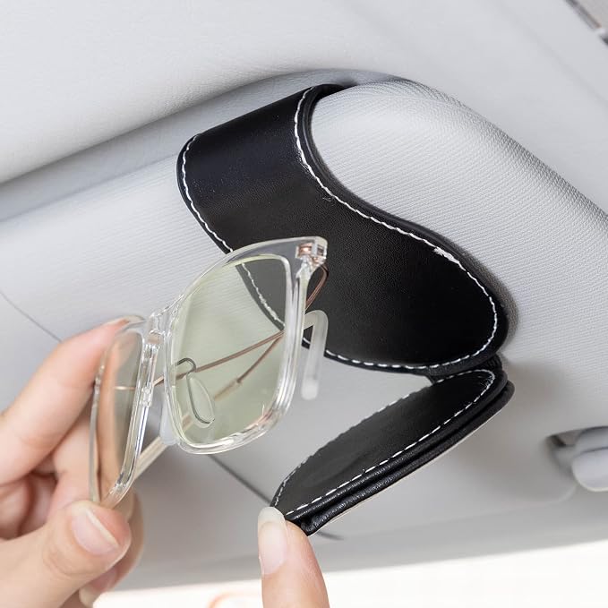 Car Sunglass Holder, Eyeglass Holder Fit Mercedes Benz CESM CLK GLK GL AB GLS GLE AMG Series, Sunglass Hanger Mount for Car Sun Visor, Interior Accessories, Black - Image 2