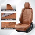 Huidasource Custom Fit RAV4 (Gas Only) Front Seat Covers, Brown Waterproof Faux Leather Full-Coverage for 2019-2024 Toyota RAV4 LE/XLE & XLE Premium/Limited (Does Not Fit Adventure and TRD Off-Road) - Image 4