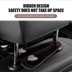 2 PCS Car Seat Headrest Hook, Car Hooks for Headrest, Storage Double Heart Shape Hooks, Suede Foldable Soft Hook Organizer, Universal for Cars (Black) - Image 6
