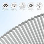 Myshade Arch Window Shades Half Circle Blackout Cellular Shades Cordless No Drill Blinds for Windows Half Moon Honeycomb Fabric No Tools Room Darkening Shades Easy Install (1PCS White 96" W X 48" H) - Image 6