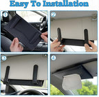 Car Tissue Holder, Universal Auto Napkin Case | Car Sun Visor Napkin Box, Premium PU Leather, Mask Holder for Vehicle, with Tissue Refill, Interior Accessories, Black - Image 6