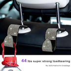 4 PCS Car Seat Headrest Hooks, Bling Crystal Rhinestone Back Seat Hanger Storage Organizer, Sparkly Seatback Holder Hooks for Purse and Bags Universal For Most Vehicles (Colorful) - Image 5