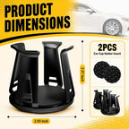 2PCS Car Cup Holder Insert,Anti-Shake Cup Holder Inserts for Car with Adaptive Clamping Arm & Suction Cups Mount,Universal Cupholder Insert for Cars Fits Most Trucks SUVs - Image 2