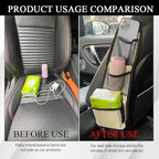 Car Seat Side Organizer, Seat Side Storage Pocket, Multifunctional Mesh Net Pocket, Car Multi-Pockets Backseat Organizer Side Hanging Bag for Storage Coins, Cell Phones, Glasses (Beige, 1PCS) - Image 4