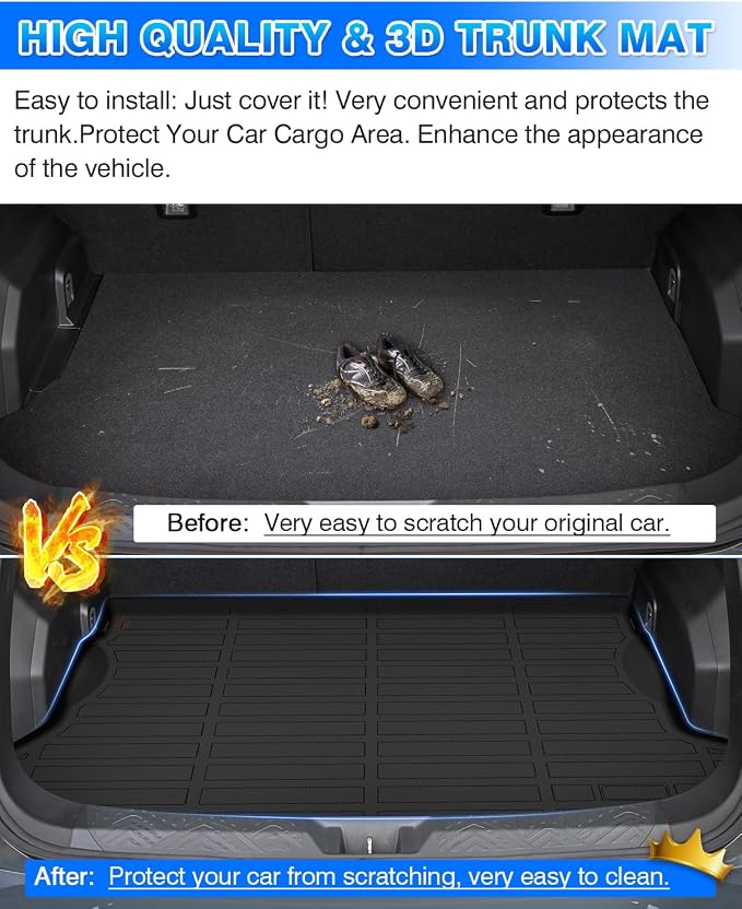 Cartist Cargo Liner Fits for 2018-2023 Crosstrek & 2017-2023 Impreza (Not fit Crosstrek Hybrid Models) Accessories All Weather Trunk Mat for Crosstrek Carpet Protection TPE Heavy Duty - Image 7