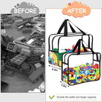 6 Large Toy Storage Bags with Labels Reusable Clear Toy Organizer 3L & 3XL | PVC Waterproof Transparent Organizer Bags with Zipper for Building Blocks, Puzzle, Board Games Travel Storage, Save space - Image 5