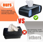 Car Tissue Holder (2Pack), Car Kleenex Holder Fits 100-160 Count | Premium PU Leather,Keep Tidy,Universal,Large tissue box,Backseat Car Napkin Holder,Tissues Dispenser for Car,Black - Image 5