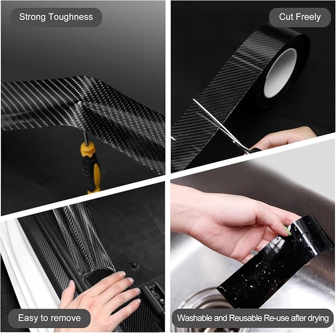 Storystore Car Door Edge Guard, 4 in x 33 Ft Black Door Edge Protector | Self-Adhesive Protective Strip for Door Edges, Door Sills, Bumpers, Scratch and Chip Protection - Image 3