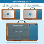 LAPGEAR Home Office Lap Desk – Espresso Blue, Fits 15.6” Laptops | Built-In Mouse Pad & Phone Slot, Integrated Device Ledge, Dual-Bolster Microbead Cushion, Carry Handle - Image 3