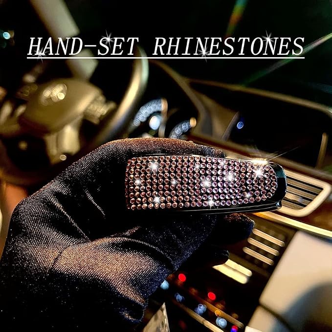 Set of 2 Bling Rhinestone Car Sun Visor Glasses Holders with Anti-Scratch Sponge,Car Decoration for Women Girls,Ticket Card Clip Visor Organizer,Universal Rhinestone Auto Accessories (Pink) - Image 5