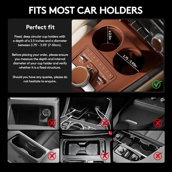 Car Tray Table & Car Laptop Desk, Height-Adjustable 360° Rotating Wood Car Laptop Mount, Steering Wheel Tray, Cup Holder Table,Compatible with Tesla & Most Vehicles Walnut - Image 5