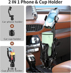Phone Holders for Your Car, 2 in 1 Adjustable Stable Car Cup Phone Holder | Secure Hold, Multi-Scenario Use for Drivers, Commuters & Road Trips, Universal Fit for Up to 5.31'' Drinks/Mugs/Foods - Image 2